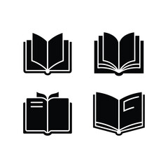 Four open books isolated on white background, Vector, illustration