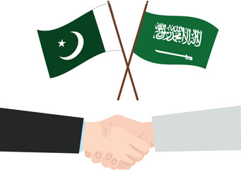 Pakistan Saudi Arabia friendship deal defense deal safty deal  muslim country Flag hand shake