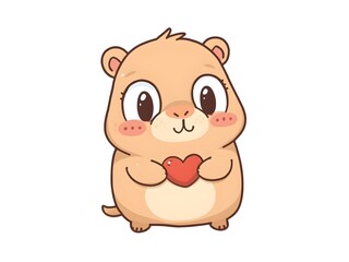 Naklejka premium Lovely Capybara Heart Animated Sticker