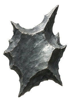 Fragmented schistocyte with irregular shape and jagged edges.