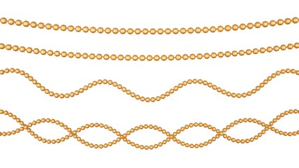 Golden Chain Wave Patterns: Straight, Sinusoidal, and Multi-Loop Configurations for Design and Physics
