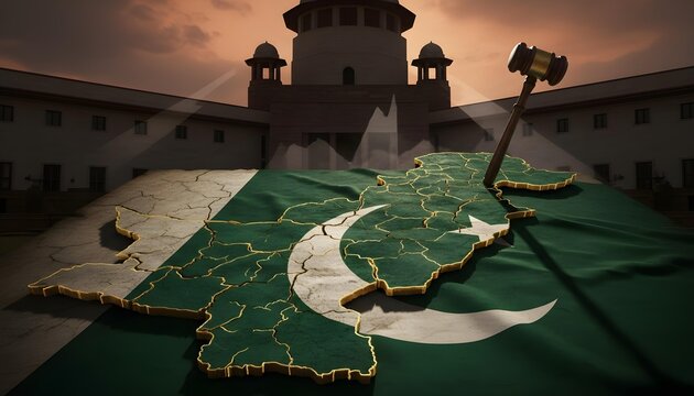 Cracked Maps & Flags of Pakistan, US, UK, India &ndash; Dramatic Symbolic 4K Background