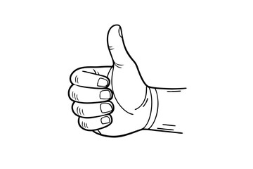 Universal Success Symbol Thumbs Up Gesture Outline