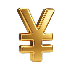 Fototapeta premium Golden 3D Yen Symbol Icon
