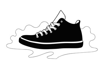 Classic Athletic High Top Shoe Fashion Sketch