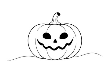 Spooky Jack O Lantern Halloween Pumpkin Outline