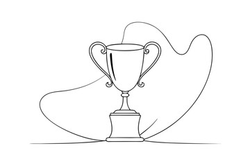 Champion Trophy Cup Achievement Line Drawing