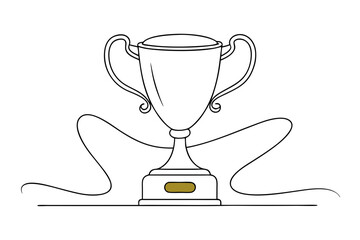 Winner Award Trophy Minimalist Illustration