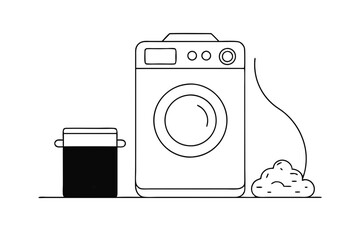 Home Appliance Washing Machine Line Drawing