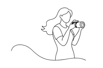 Woman Photographer with DSLR Camera Art