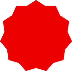 Twelve-point rounded red shape icon