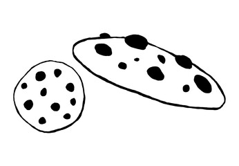 seamless cookie logo - hand-drawn food doodle style 