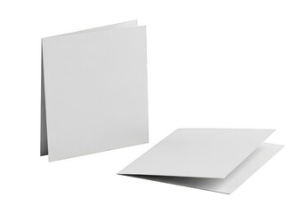 Blank greeting card mockups isolated on transparent background