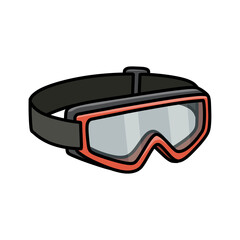 Motocross Dirt Bike Racing Goggles, Cartoon PNG Illustration.
