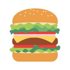Delicious cheeseburger Vector