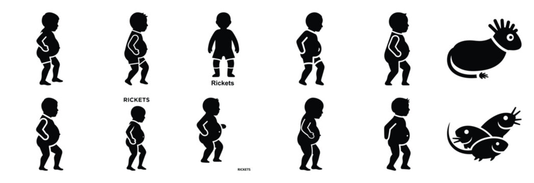set of rickets silhouette icon vector illustration isolated on white background