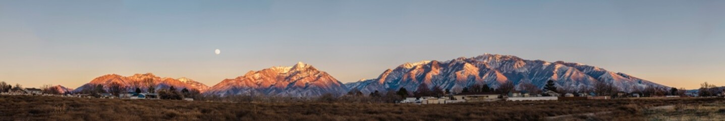 Moonrise Wasatch Panorama