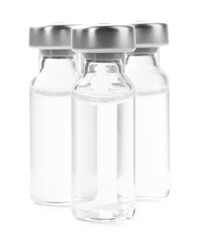 Vaccine in glass vials isolated on white