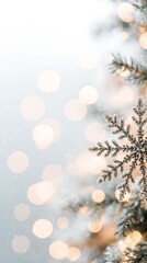A bright decoration against a shining Christmas tree with bokeh background
