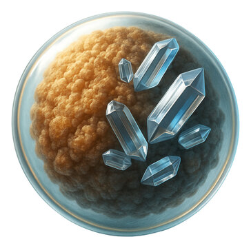 Peroxisome featuring a dense matrix and dispersed urate oxidase crystals.