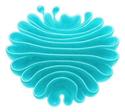 Cyan fluorescent Golgi apparatus showcasing stacked cisternae.