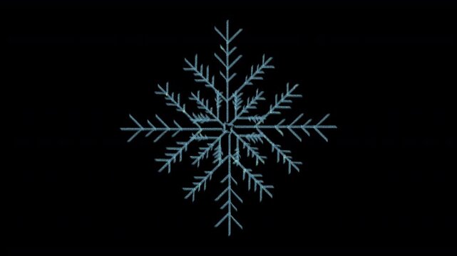 single static sparkling icon symbol snowflake with glitter effect glittering glistening and shimmering winter illustration 4K animation isolated on a plain black background 