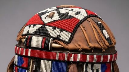 Intricately beaded cultural hat