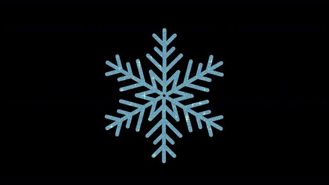 single static sparkling icon symbol snowflake with glitter effect glittering glistening and shimmering winter illustration 4K animation isolated on a plain black background 