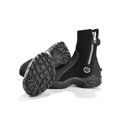 Rubber diving boots isolated on white background    
