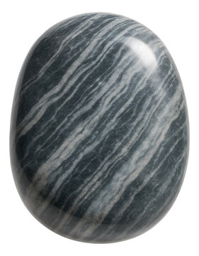 Polished glacial erratic featuring unique striations from glacial activity.