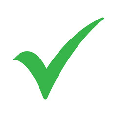Flat Green Check Icon &ndash; Clean Tick Mark on Transparent Background