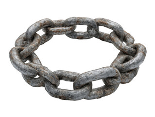 Obraz premium A weathered metal chain isolated on transparent background