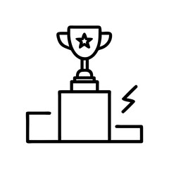 Obraz premium Trophy on pedestal symbolizing achievement and success concept 