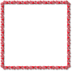 Fototapeta premium Vintage decorative frame in Gothic style - elegant red frame on transparent background, PNG, 300 DPI, middle ages, hallowen, Christmas.