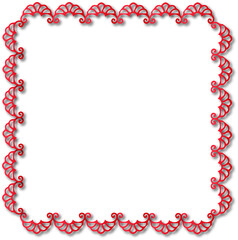 Vintage decorative frame in Gothic style - elegant red frame on transparent background, PNG, 300 DPI, middle ages, hallowen, Christmas.