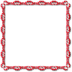 Vintage decorative frame in Gothic style - elegant red frame on transparent background, PNG, 300 DPI, middle ages, hallowen, Christmas.