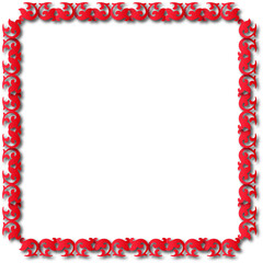Vintage decorative frame in Gothic style - elegant red frame on transparent background, PNG, 300 DPI, middle ages, hallowen, Christmas.