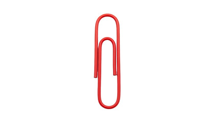 Obraz premium Neon red paperclip isolated on transparent background
