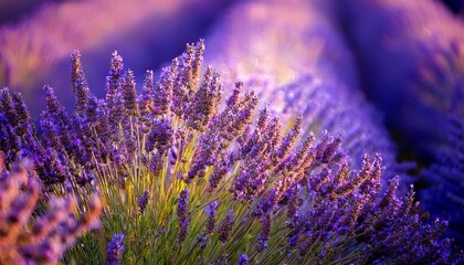 lavender blooms beautifully with gold accents in an abstract design showcasing naturers elegance in bright colors