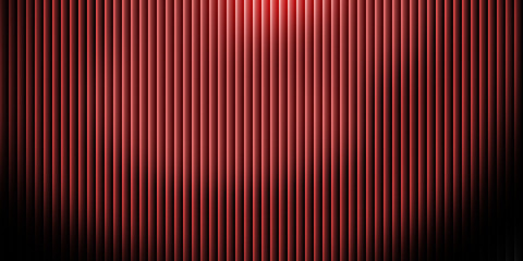 Abstract background featuring deep red vertical blinds illuminated by a bright central spotlight creating dramatic shadows and a sophisticated textured backdrop for design projects