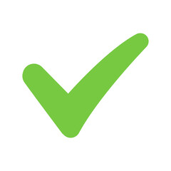 Isolated Flat Green Tick Icon Vector PNG
