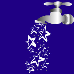 Star Droplet Faucet Vector