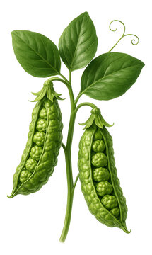 Wrinkled green seed garden pea plant showcasing a recessive trait.