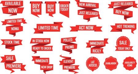 Red sale and promotion banners for business advertising