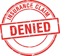 Denied insurance claim stamp with red color
