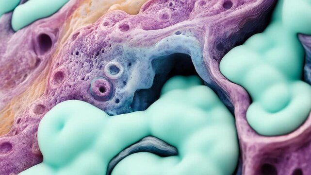 Microscopic view showcasing the intricate details of ductal cell carcinoma adenocarcinoma highlighting its unique cellular structure and coloration patterns