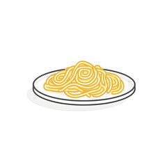 Simple illustration of spaghetti on a plate