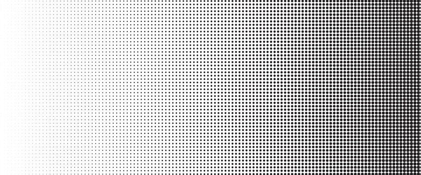 Dotted halftone gradient texture. Fading polka dot background. Repeated dots gradation pattern background. Black vanishing comic pop art overlay backdrop. Halftone raster effect wallpaper. Vector