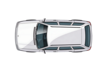 White station wagon, with tinted windows and roof rack, cutout, PNG isolated on transparent background