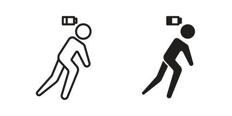 Fatigue icon for website, thin line icons. vector logo design